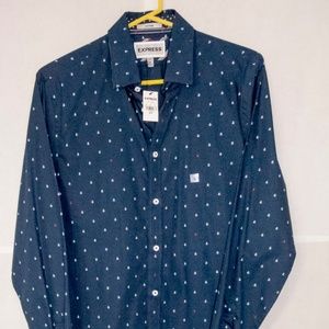 EXPRESS Anchor Button-Down Mens Fitted Small Shirt